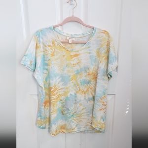Style & Co tie dyed round neck tee shirt